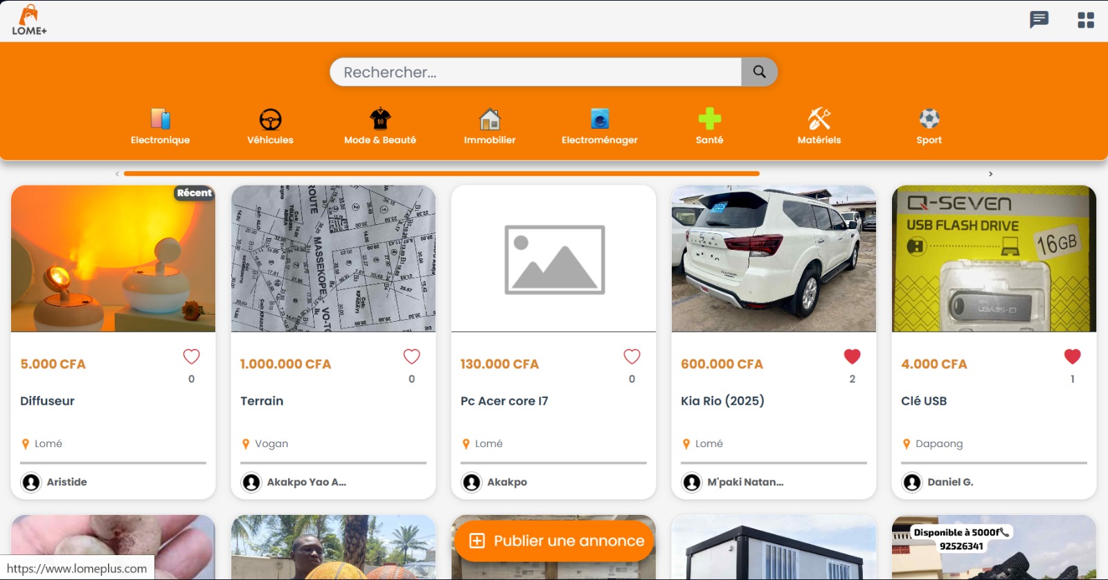 Lome+ — Marketplace d’annonces togolaise