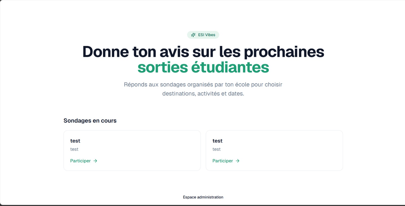 ESI Vibes — Sondages universitaires